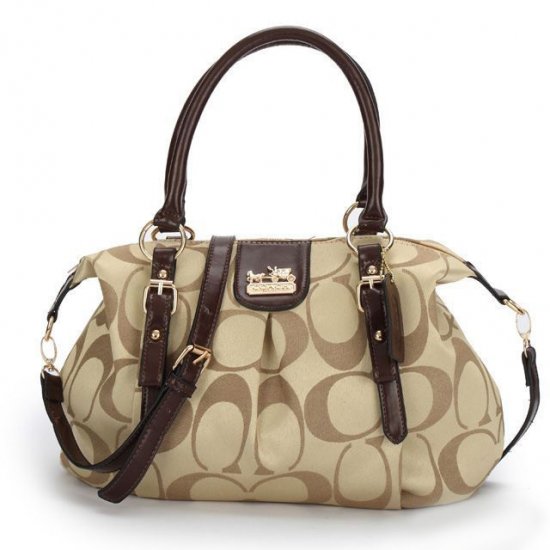 Coach Madison Kelsey In Signature Medium Khaki Satchels ATL - Click Image to Close